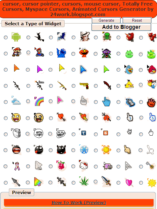 What are some custom mouse cursors?
